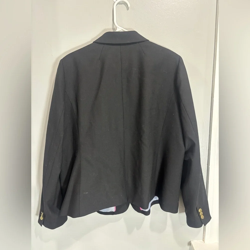 J. Crew Black Wool Blend Big Boy’s 20 Black Blazer Two Button Front Pocket